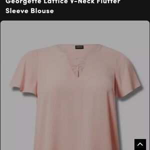 TORRID Blush V-Neck Flutter Sleeve Top